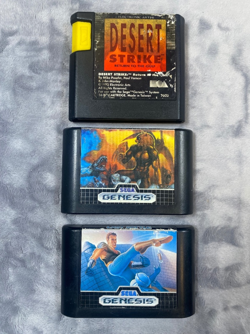 Sega Genesis Lot of Action Games - Desert Strike, Altered Beast, Last Battle